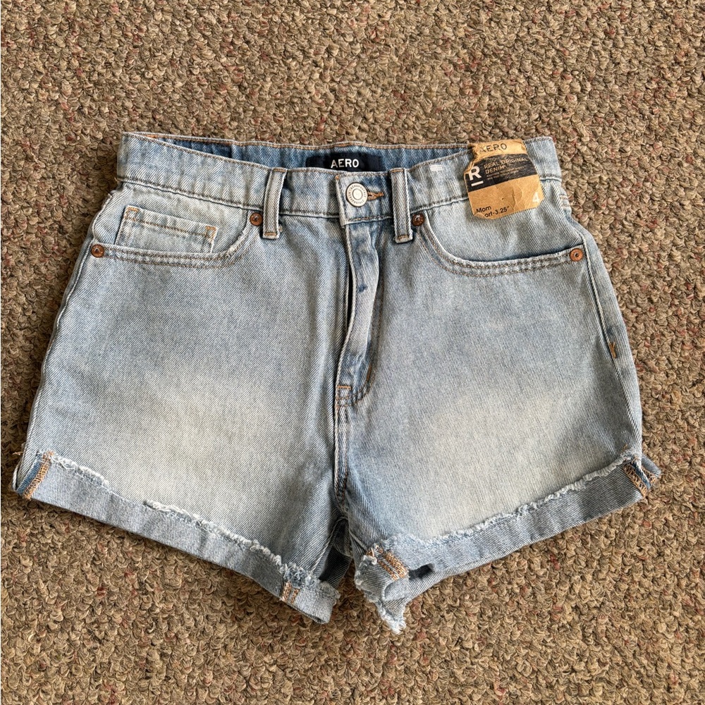 Aeropostale Light Blue Denim Mom Shorts